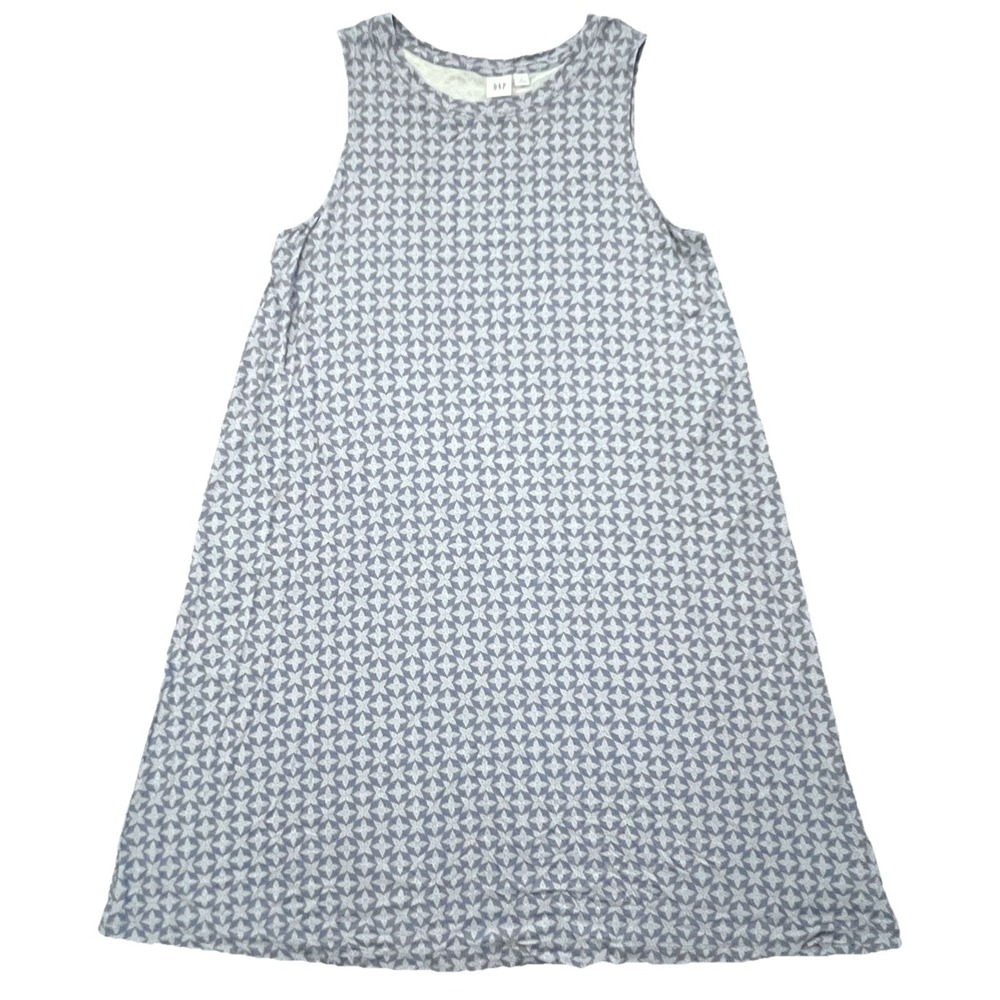 Gap Geometric All over Print Blue Sleeveless Tank Dress L Y2K Style Minimalist‎